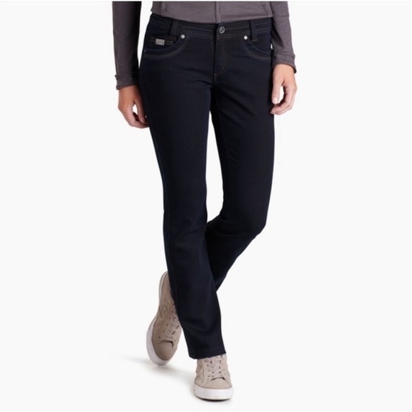 KUHL Danzr Legendary Jeans Straight Leg Deep Indigo Wash Size 10 Short Women’s - Picture 1 of 13